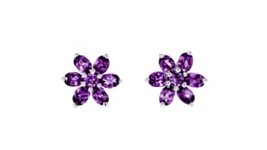 2.00 ct. t.w. Amethyst Flower Earrings in Sterling Silver