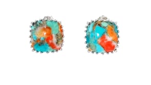 Turquoise Stud Earrings in Sterling Silver