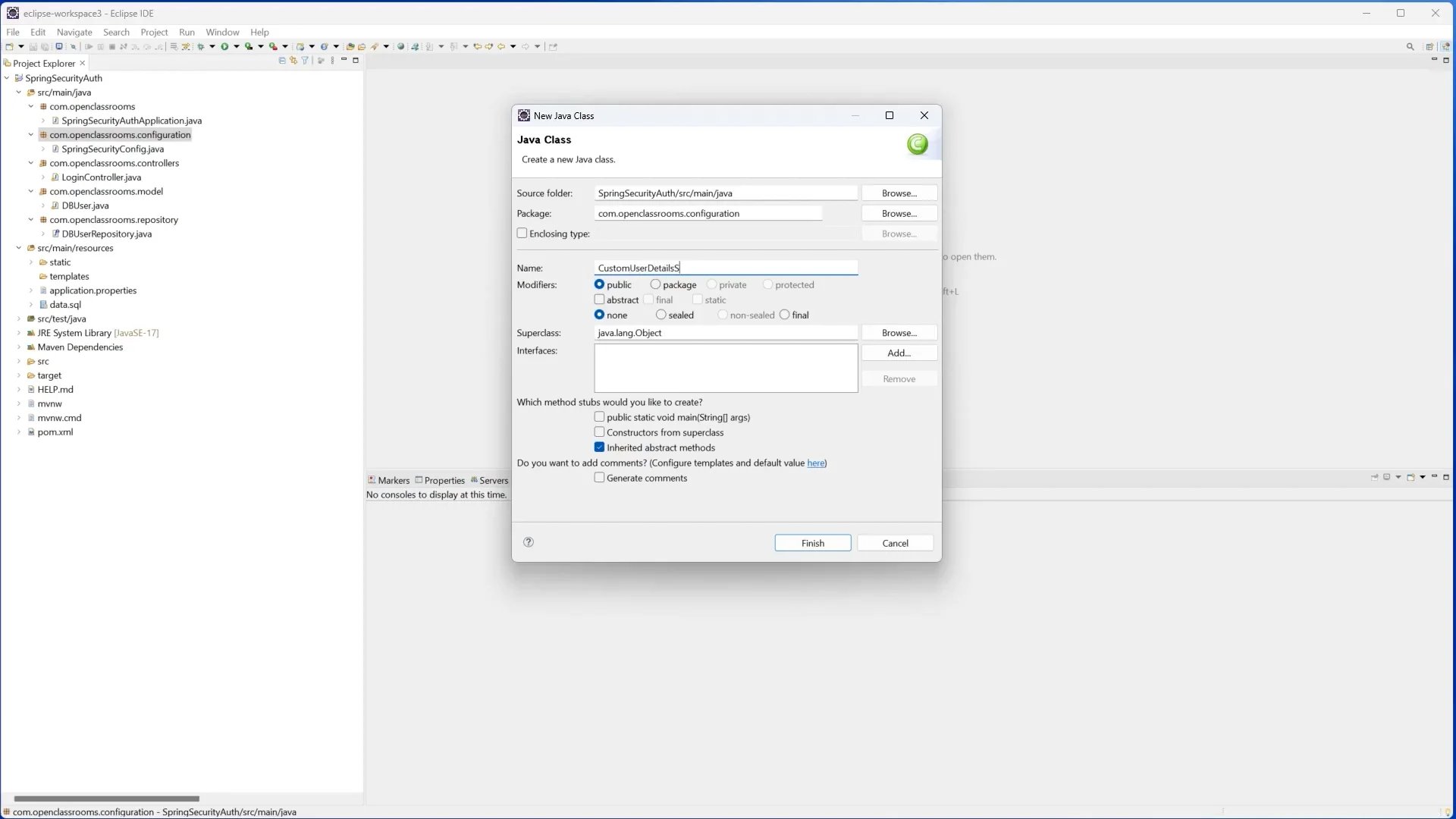 Configurer une authentification basée sur des utilisateurs en base