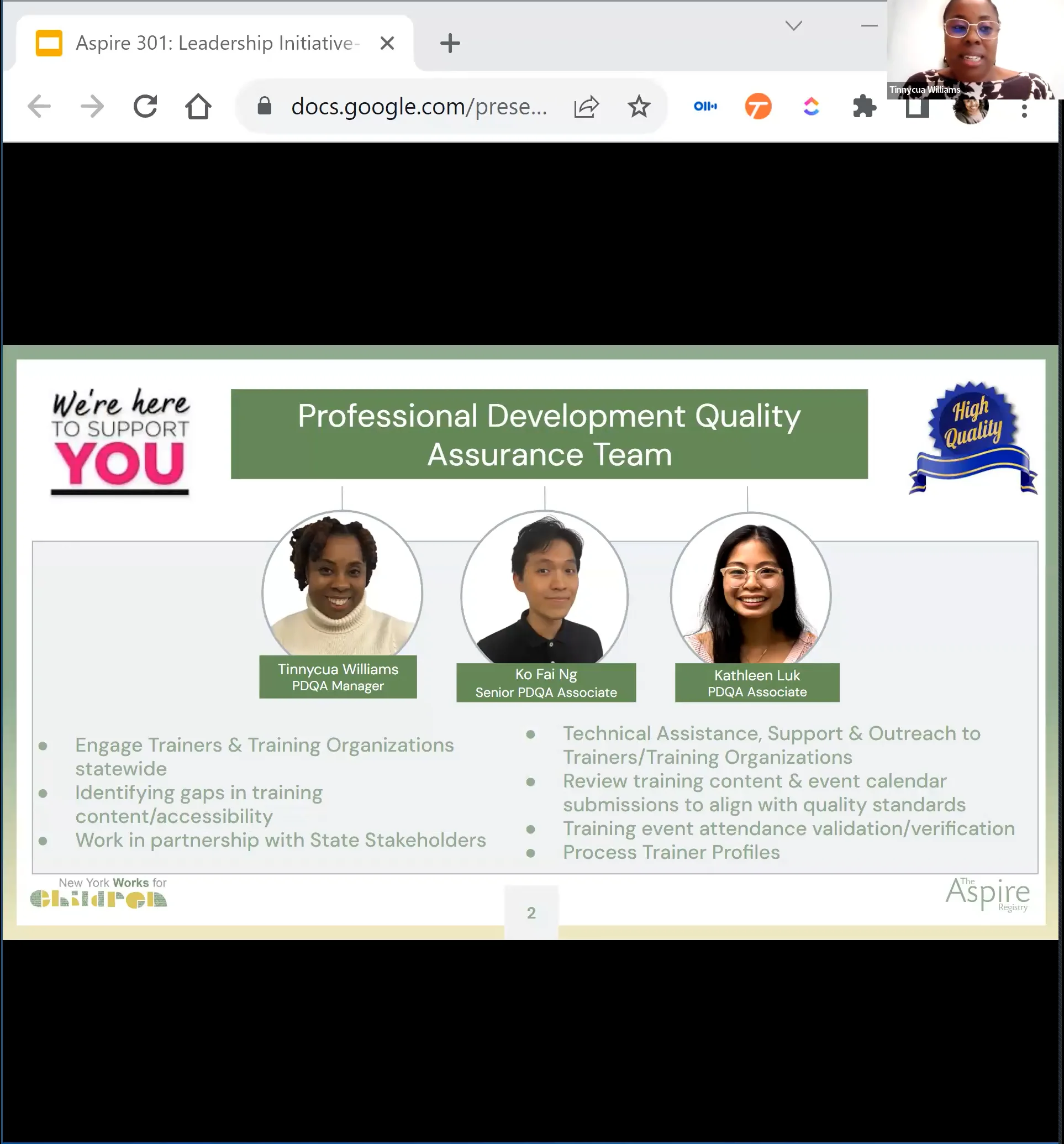 Aspire Registry Information Session Professional Development on Vimeo