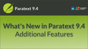 Additional Features | What's New in Paratext 9.4