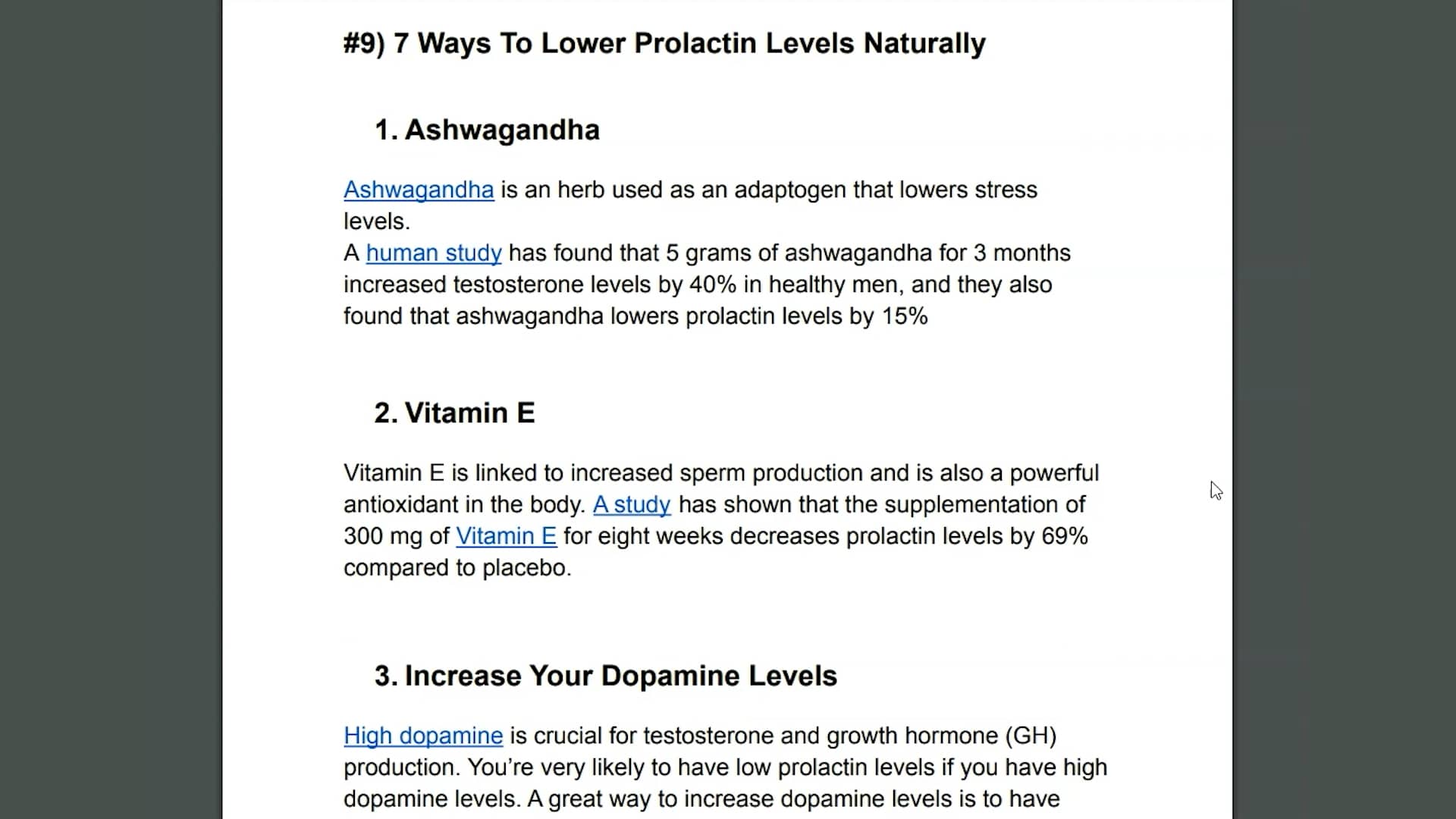 How to lower prolactin on Vimeo