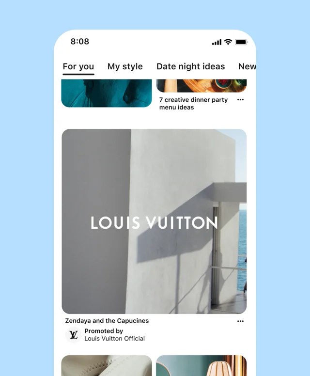 Louis Vuitton official instagram account on smartphone screen on