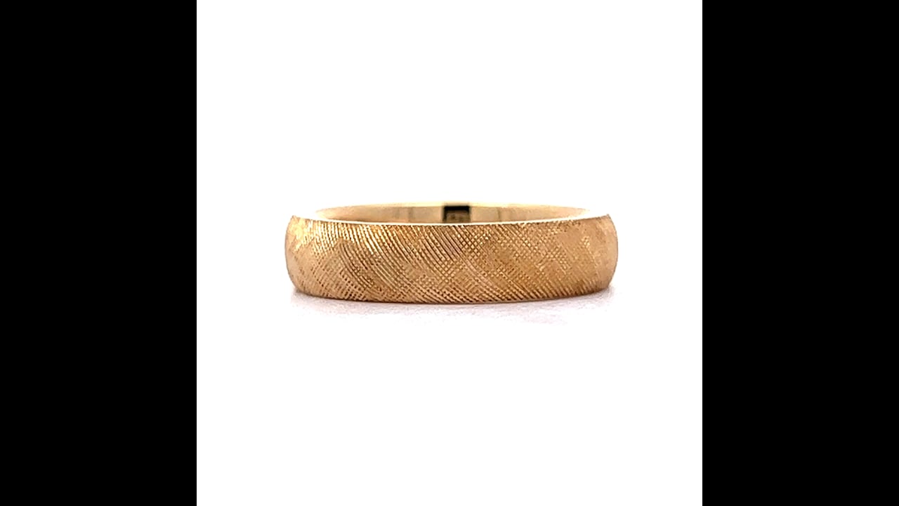 Florentine Finish Wedding Band in 14k Yellow Gold – Filigree Jewelers