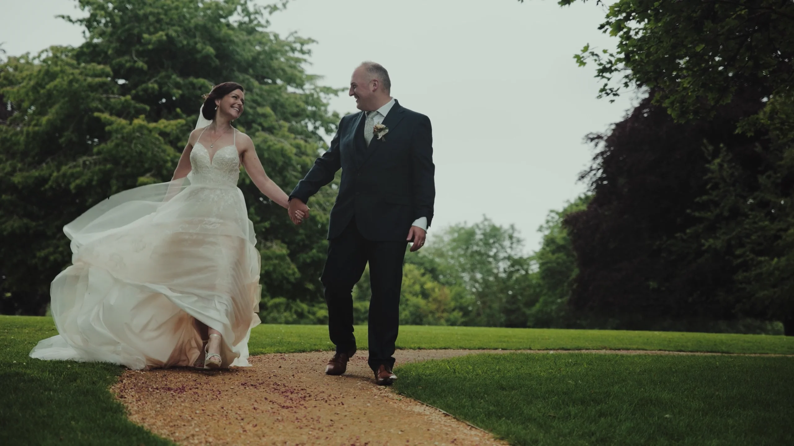 Gillian & Adam wedding film still, Eastington Park