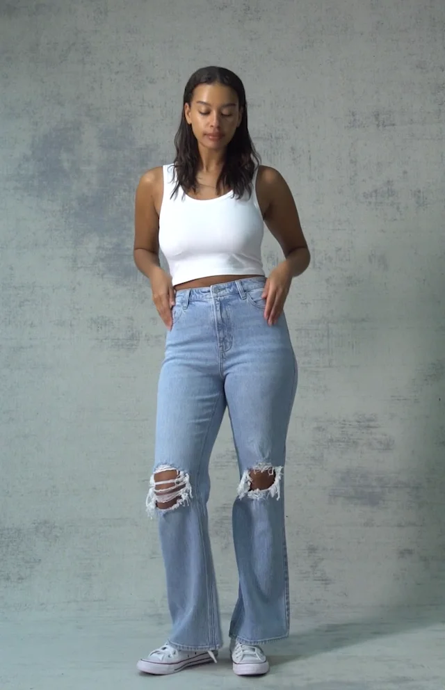 Curve best sale ripped jeans