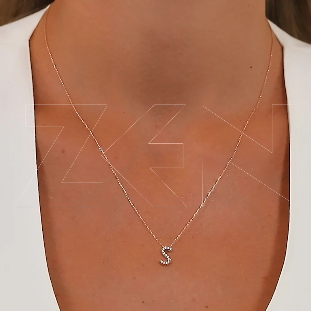0.07 ct. Letter S Necklace - 3001009697 | Zen Diamond