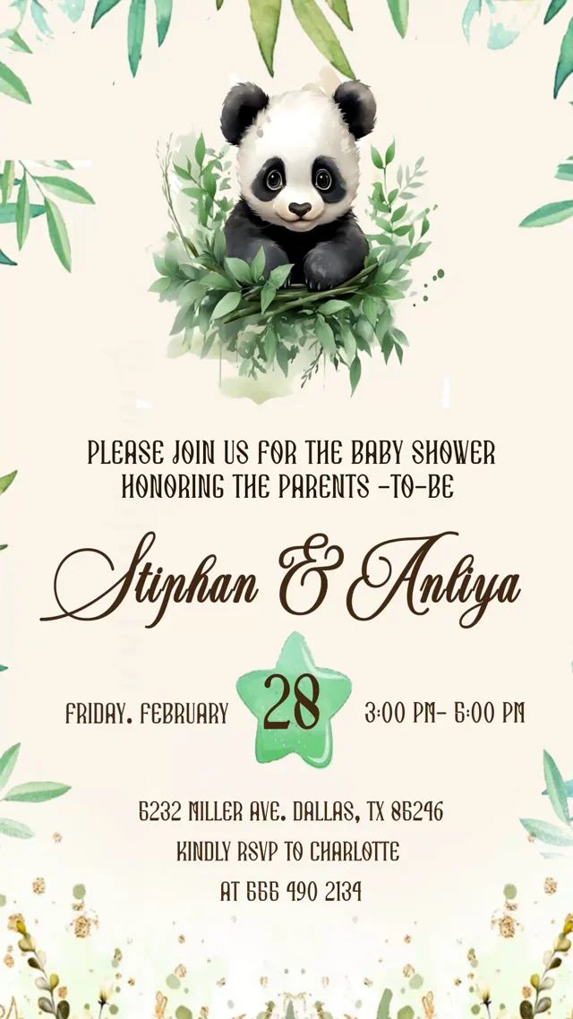 Baby Shower Video Invitation Template Animated Invitation Instant Down