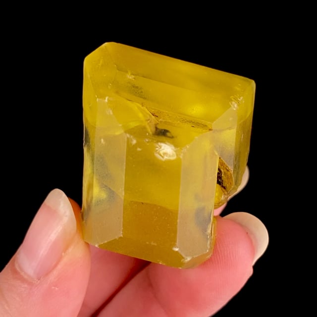 Sulfur (fine crystal) with Hydrocarbon inclusions Cozzo Disi Mine