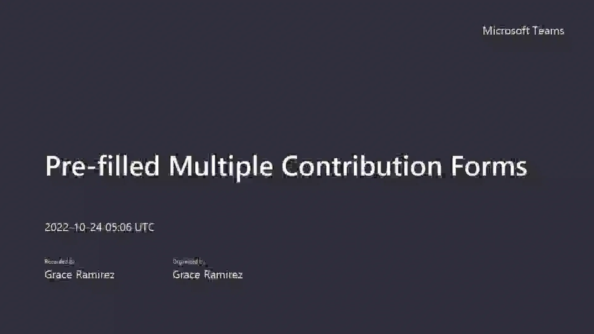 Generating Pre-filled Multiple Contribution Forms (Officer Access Only)