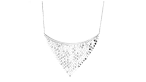Italian Sterling Silver Mesh Bib Necklace