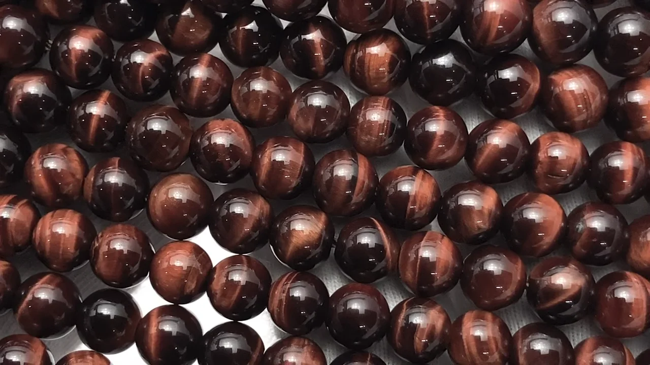 レッドタイガーアイ ラウンド6mm 1連｜天然石ビーズの卸問屋・通販