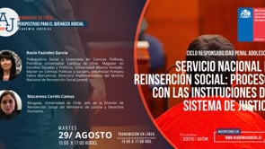 Servicio Nacional de Reinserción Social: procesos con instituciones de justicia / Rocío Faúndez, Macarena Cortés / Penal, RPA