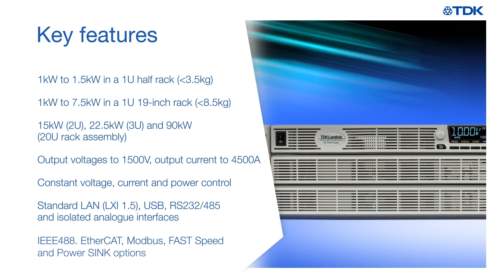 GENESYS+™ 1U, 2U, 3U programmable power supply video