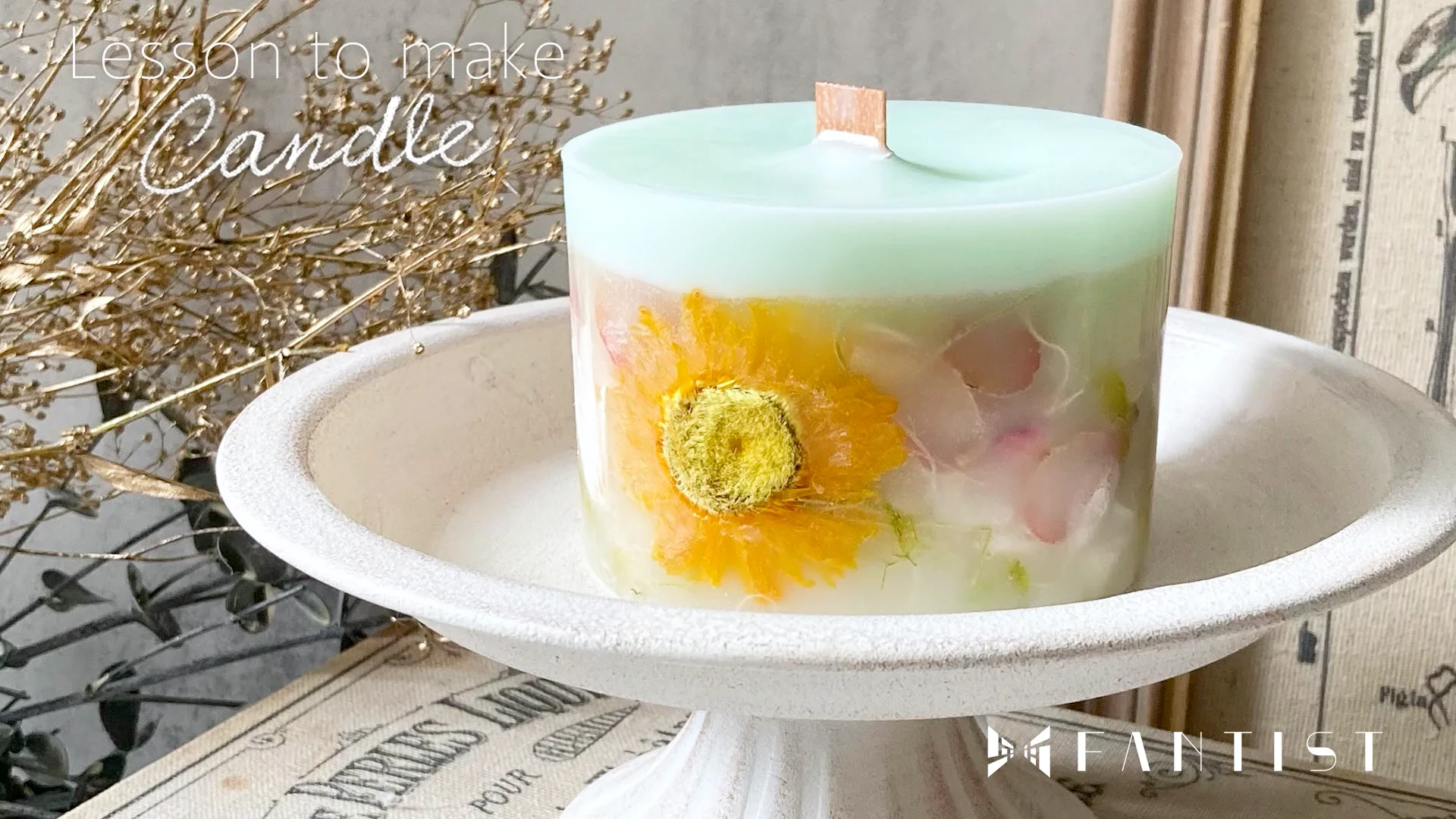 完売】ボタニカルキャンドル クラックキャンドル