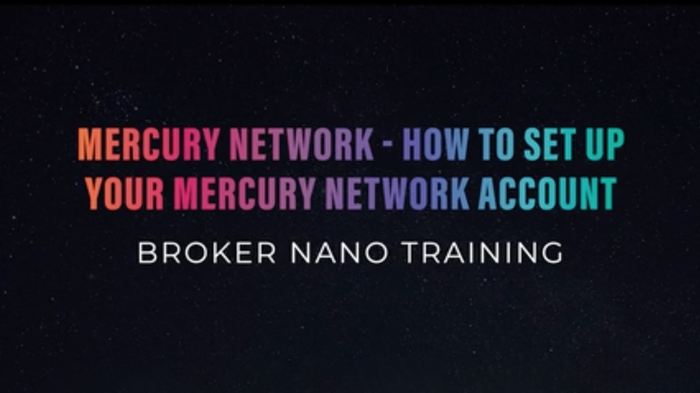 Mercury Network - How to Set Up your Mercury Network Account | Videos ...