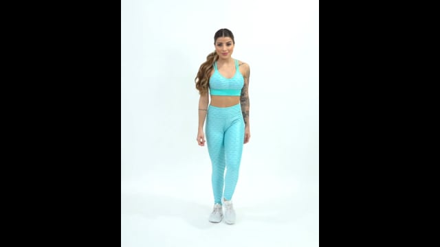 Legging Fitness Cintura Alta Azul Tulipa Cirre