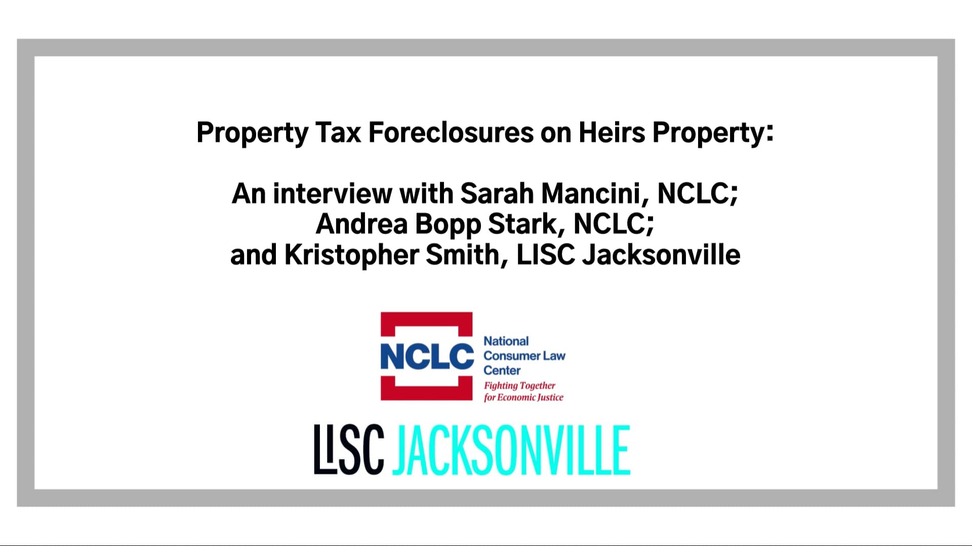 Property Tax Foreclosures on Heirs Property An Interview with Sarah