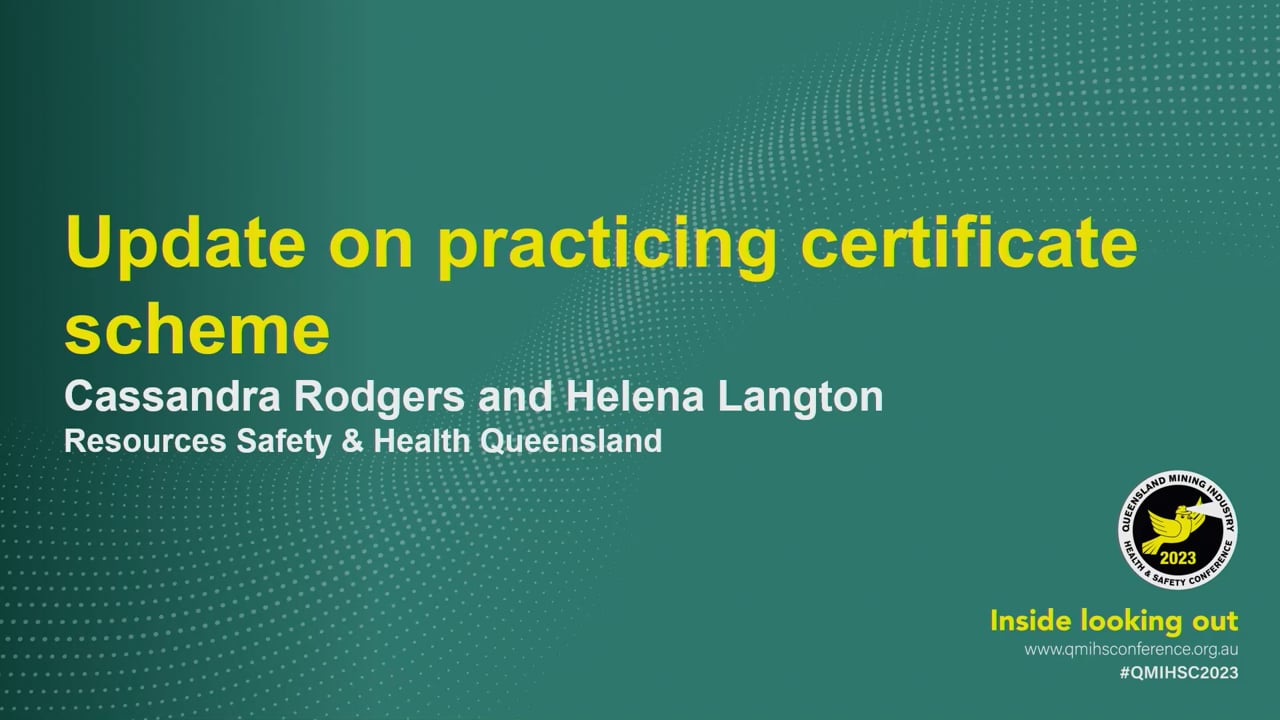 Rodgers/Langton - Update on the Practising Certificate Scheme