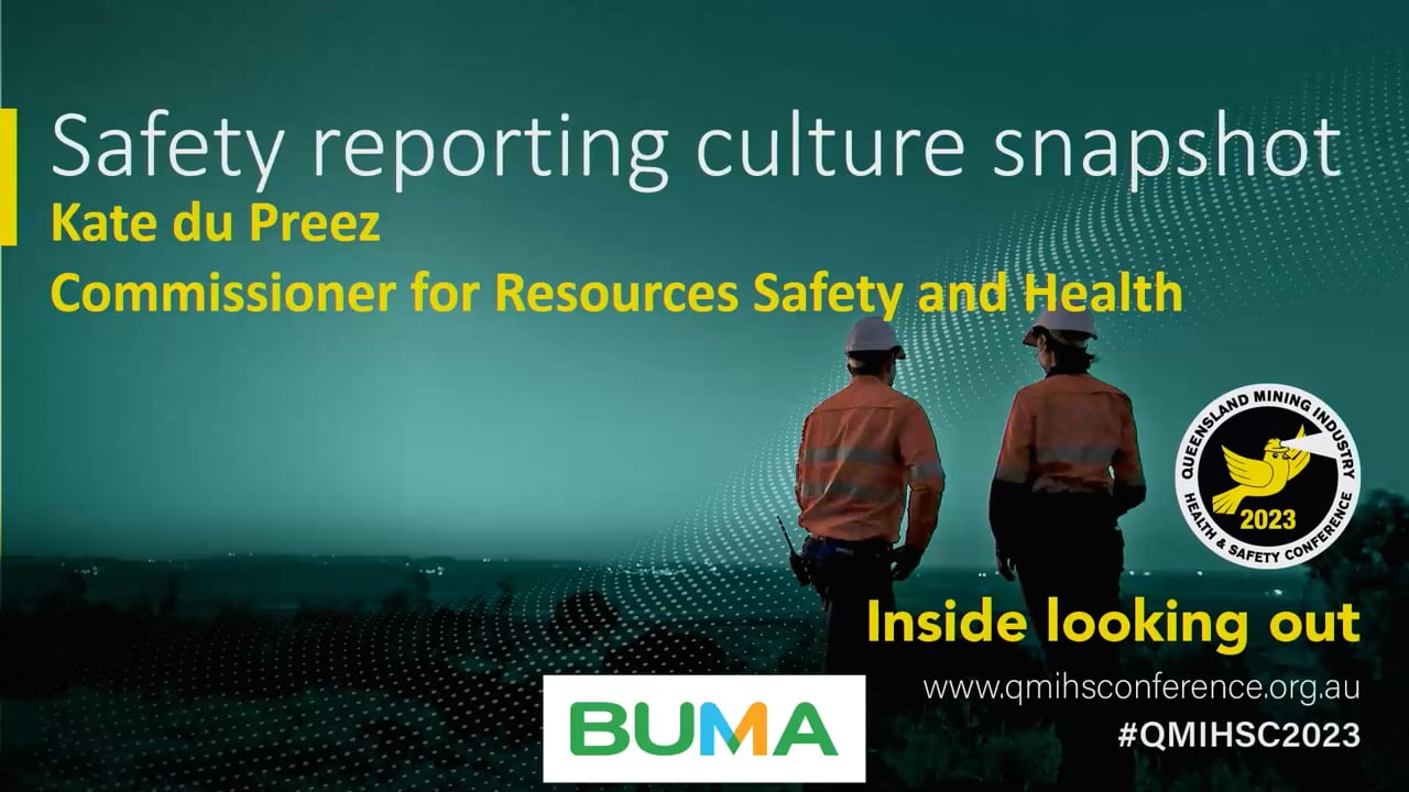 Du Preez - Safety reporting culture snapshot—Preliminary results from the Queensland Mining Industry Safety reporting survey