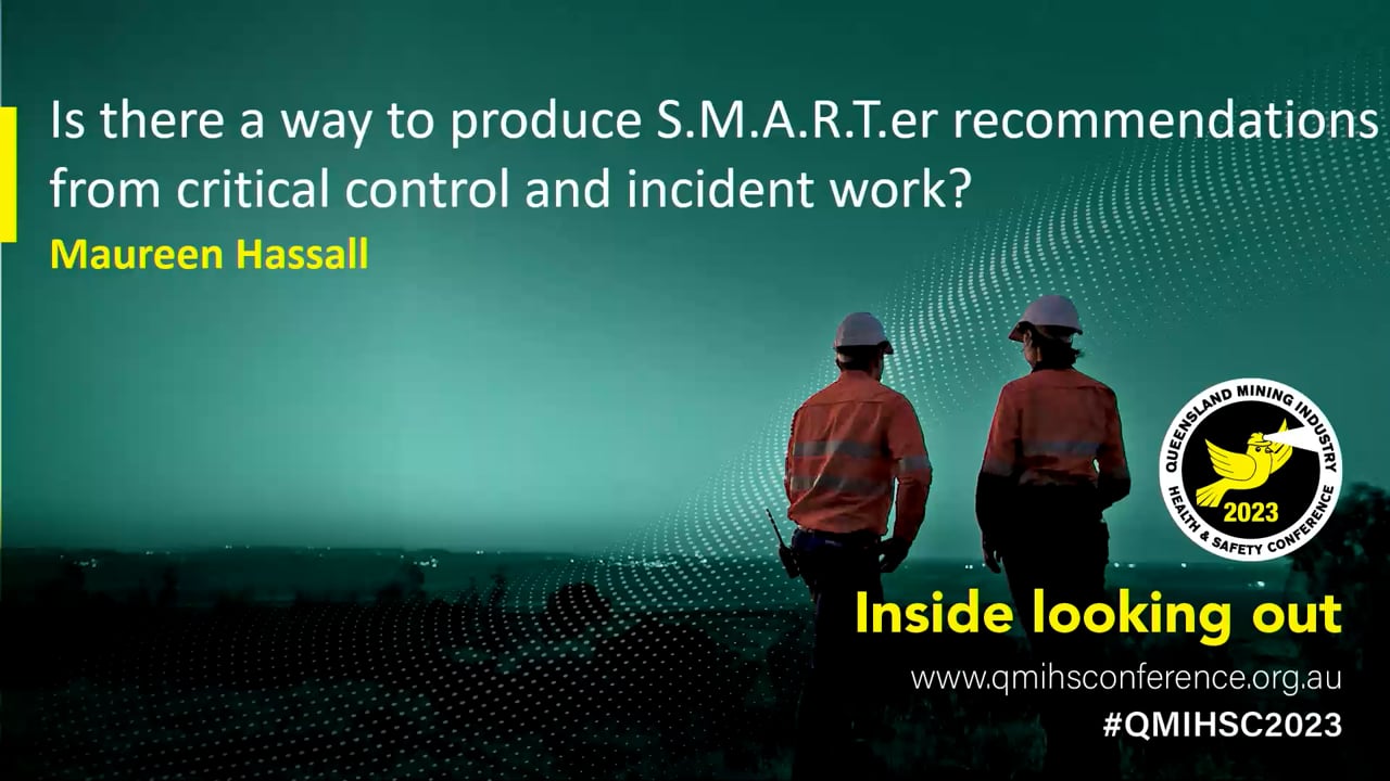 Hassall - Is there a way to produce S.M.A.R.T.er recommendations from critical control and incident work?