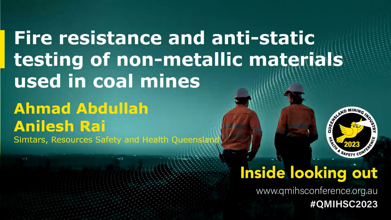 Abdullah/Rai - Fire resistance and antistatic testing of non-metallic materials used in coal mines