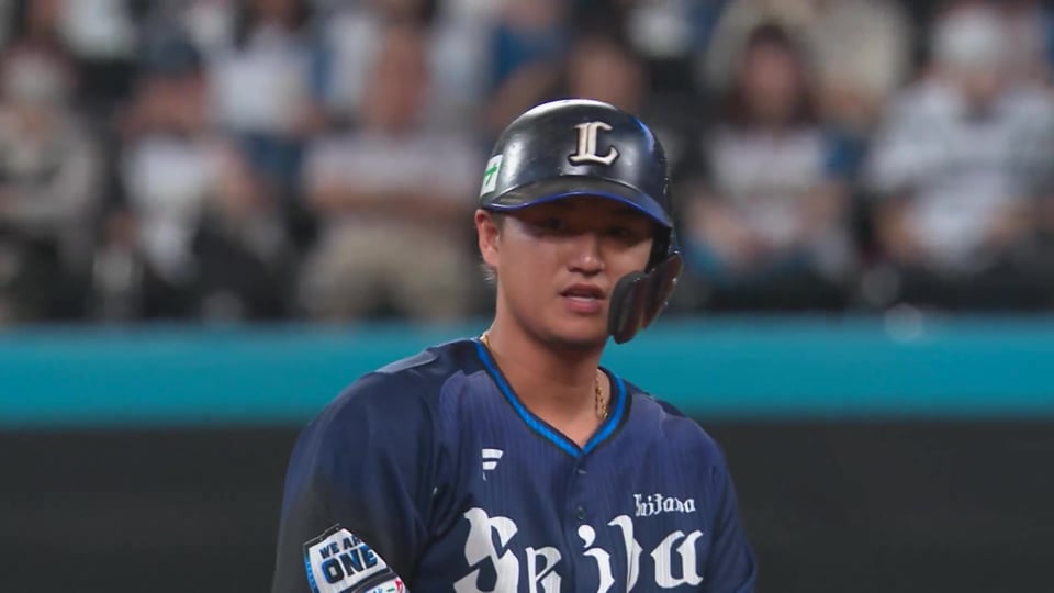 【7回表】渾身のガッツポーズ!! ライオンズ・佐藤龍世 レフトへタイムリー2ベース!!  2023年9月8日 北海道日本ハムファイターズ 対 埼玉西武ライオンズ