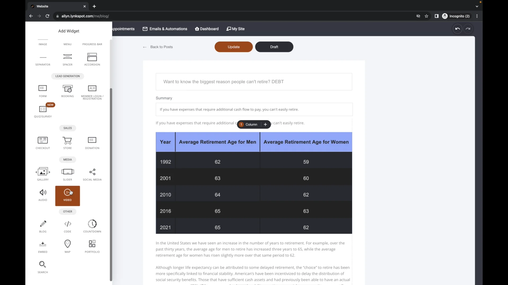 Blog tutorial on Vimeo
