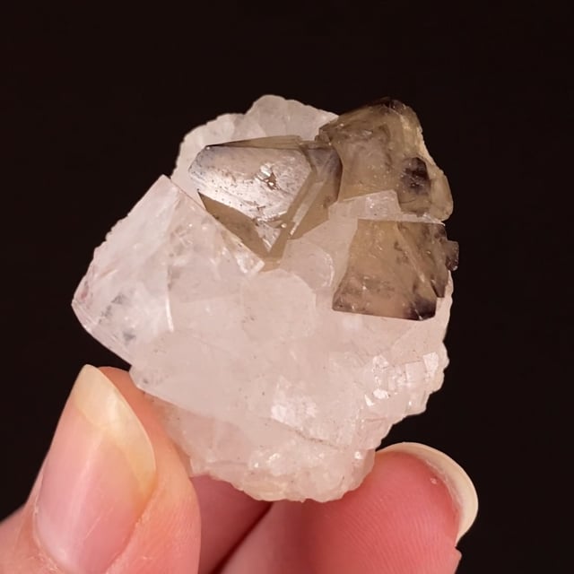 Scheelite with Fluorite on Quartz