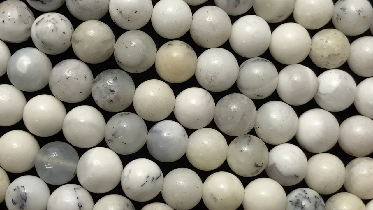 ホワイトオパール ラウンド6.5mm 1連｜天然石ビーズの卸問屋・通販