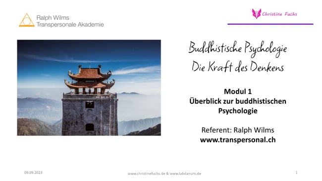 Modul 1 Überblick zur buddhistischen Psychologie