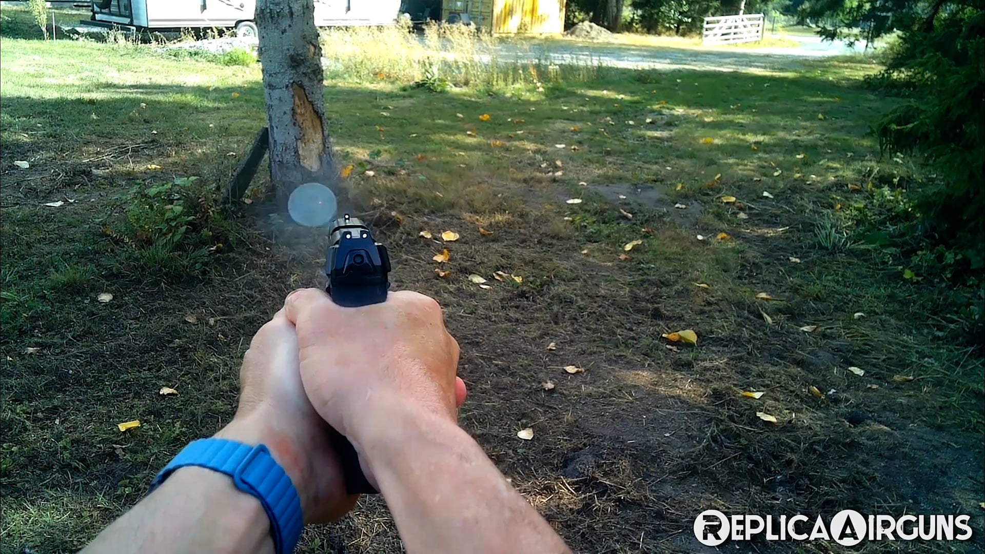 Umarex T4E TR68 and HK VP9 Outside Shooting Fun with Hover Camera X1