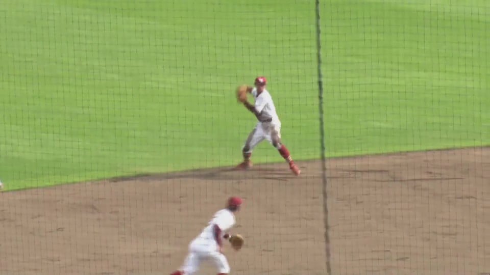 【ファーム】ショートの見せ場!! イーグルス・入江大樹 三遊間への打球に飛びつき素早く送球!!  2023年9月10日 東北楽天ゴールデンイーグルス 対 横浜DeNAベイスターズ