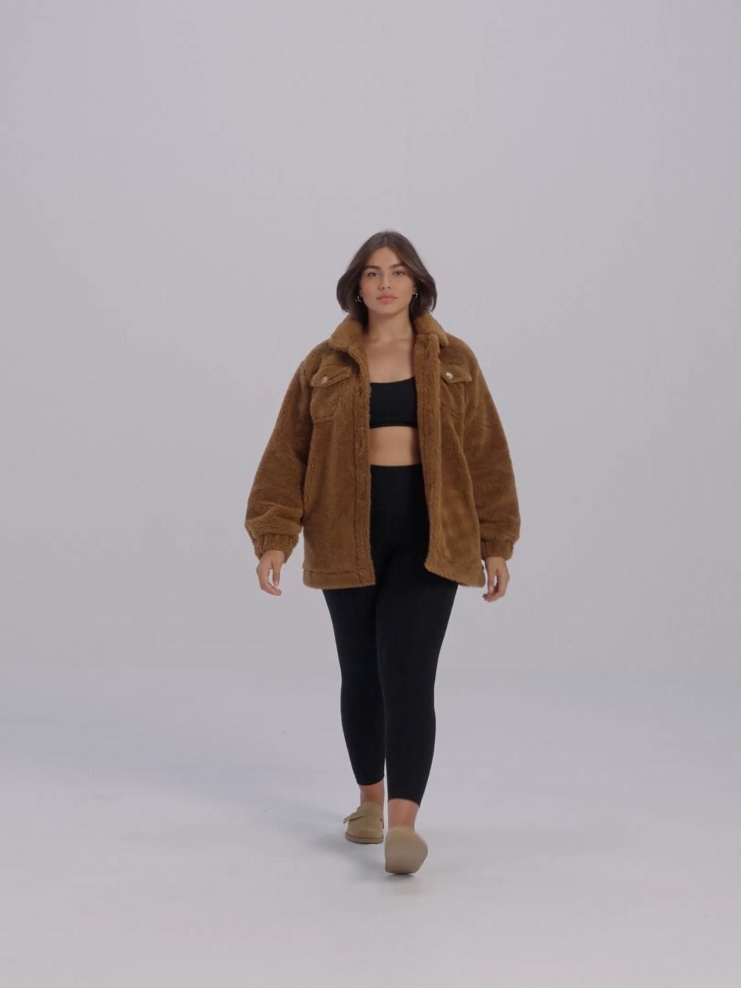 ג’קט חמים מבד sherpa