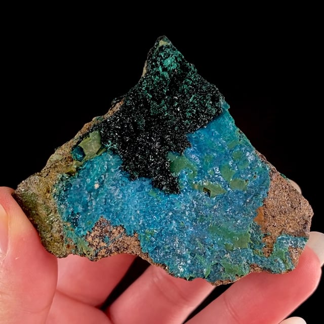 Brochantite on Chrysocolla (rare locality)