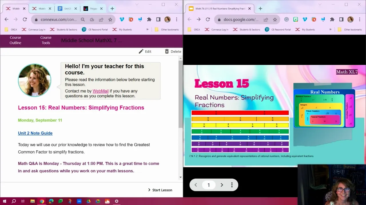 Math XL 7A Lesson 15: Real Numbers: Simplifying Fractions on Vimeo