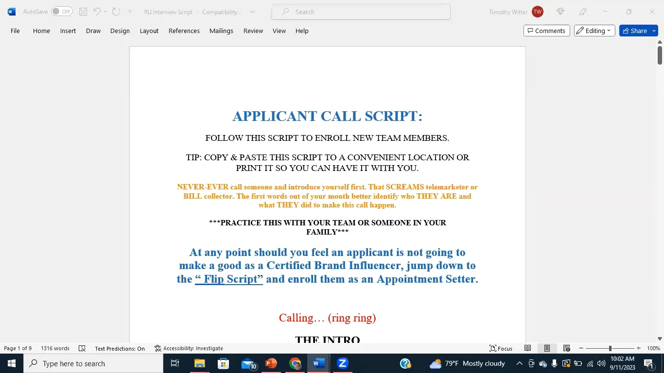RU Call script on Vimeo