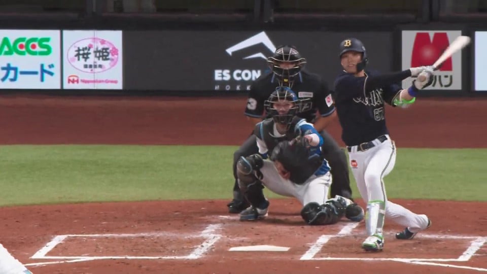【4回表】チャンスを逃さずに先制!! バファローズ・中川圭太 レフトへのタイムリーヒット!!  2023年9月12日 北海道日本ハムファイターズ 対 オリックス・バファローズ