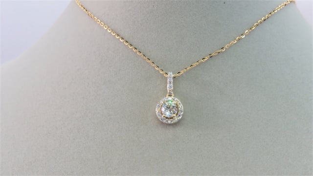 Wideo Zawieszka z diamentem Ventego z żółtego złota