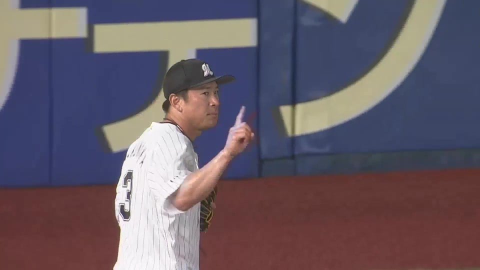 【6回表】先頭バッターの出塁を防ぐ!! マリーンズ・角中勝也のランニングキャッチ!!  2023年9月13日 千葉ロッテマリーンズ 対 東北楽天ゴールデンイーグルス
