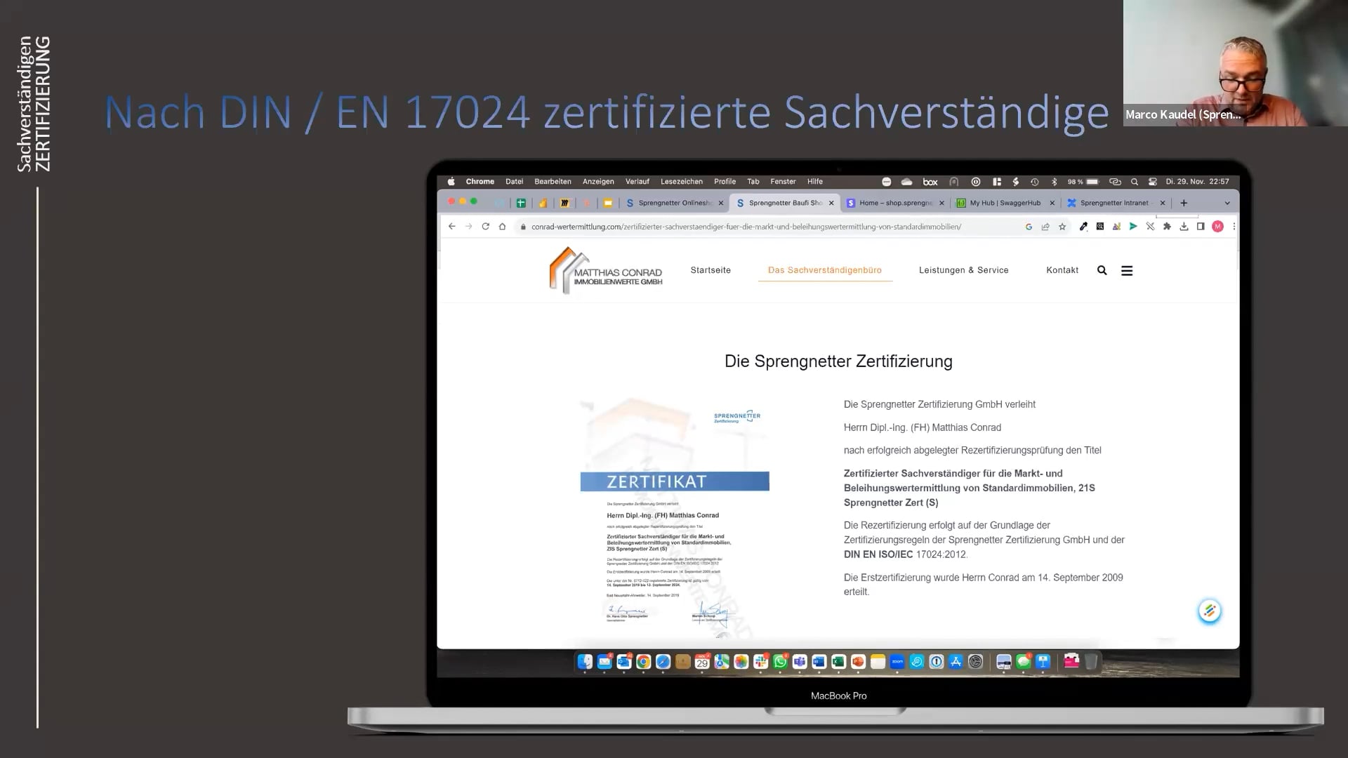 Sachverständigen Zertifizierung