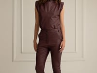 CKontova Khaki faux leather leggings < Women's Pants & Shorts, Greek  Designer Brands
