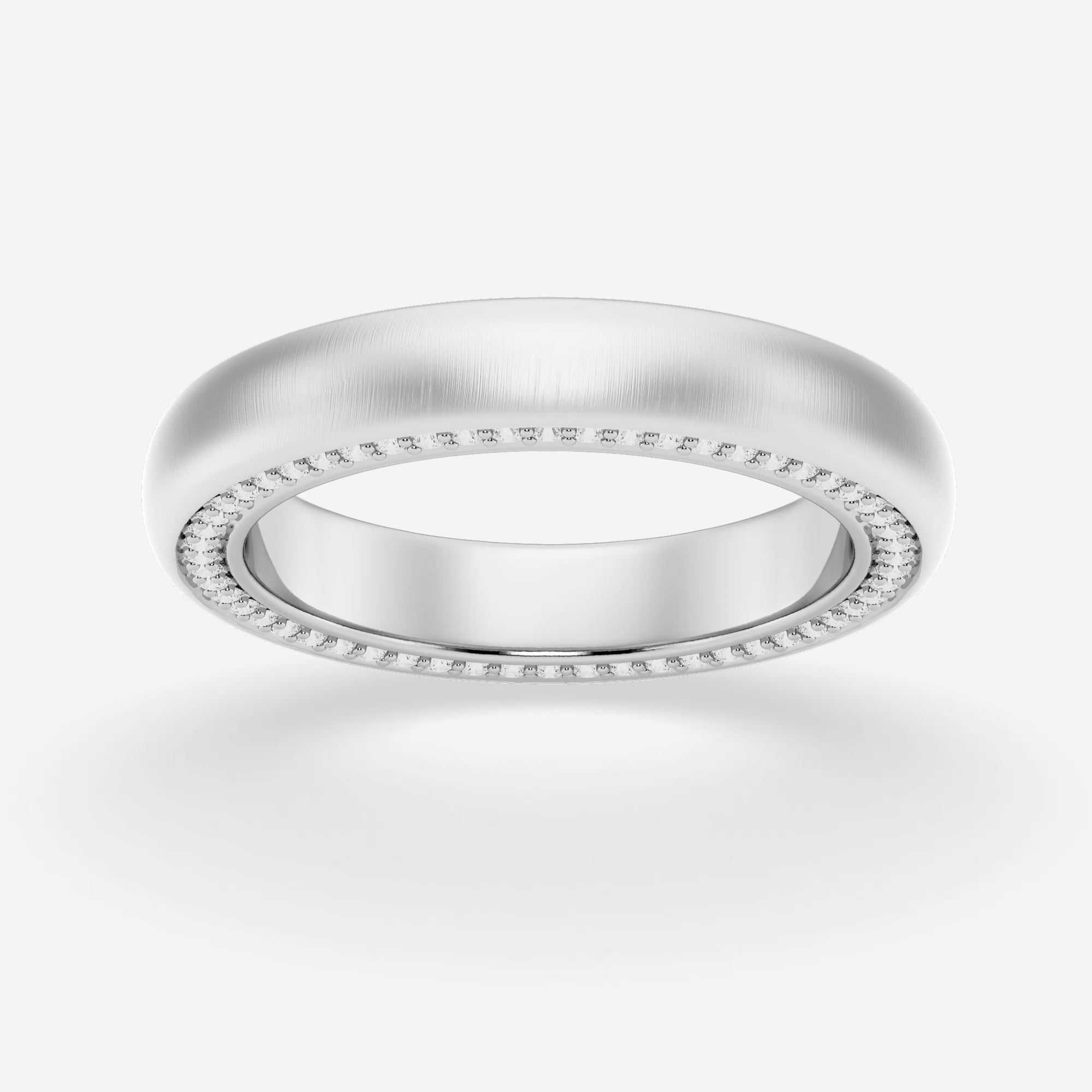 product video for 2/3 ctw Round Lab Grown Diamond 4mm Domed Satin Finish Eternity Band