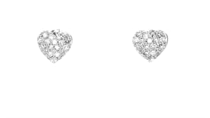 25 ct. t.w. Pave Diamond Heart Earrings in 14kt White Gold