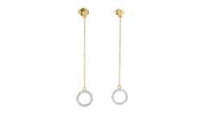 20 ct. t.w. Diamond Circle Drop Earrings in 18kt Gold Over Sterling
