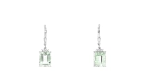 6.50 ct. t.w. Prasiolite Drop Earrings with .10 ct. t.w. White Topaz in Sterling Silver