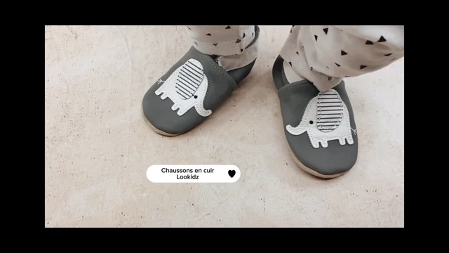 Chaussons en cuir souple bébé Lookidz Hérisson/champignon