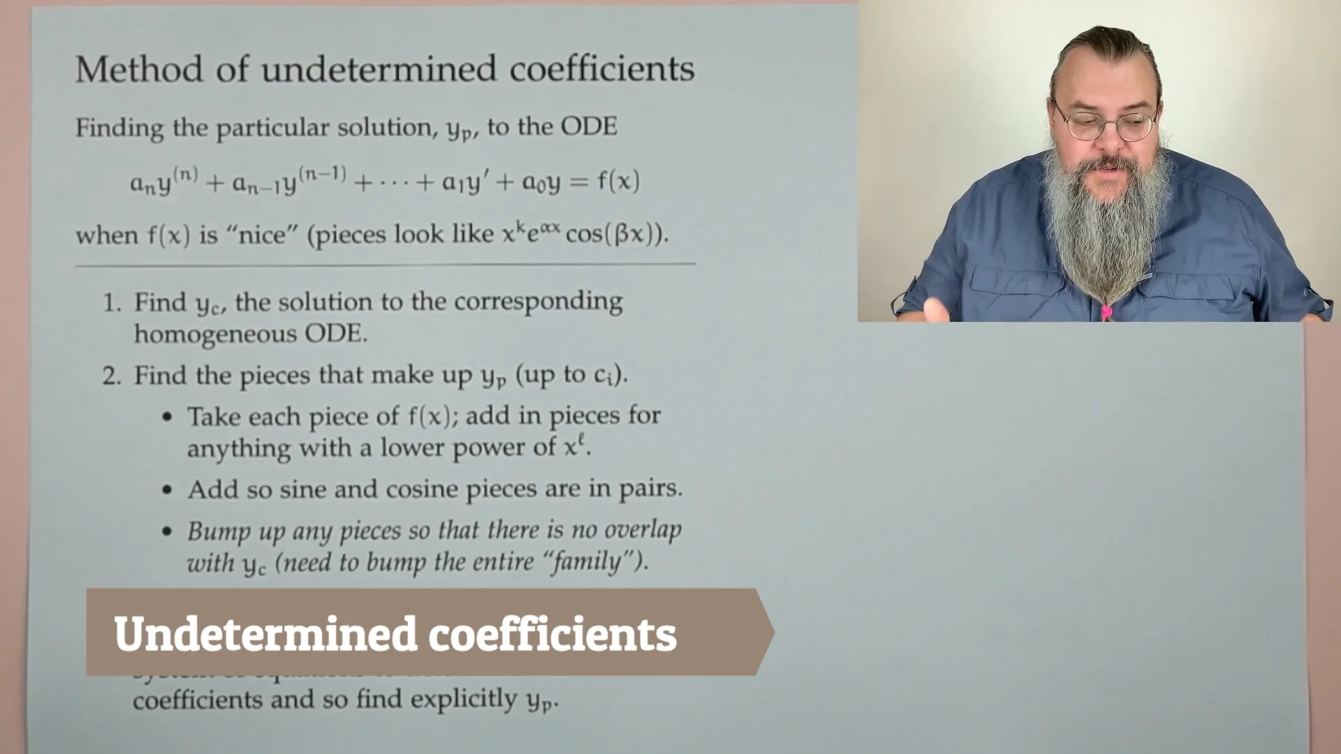(DiffEQ, Fall 23) 13 - Method of undetermined coefficients