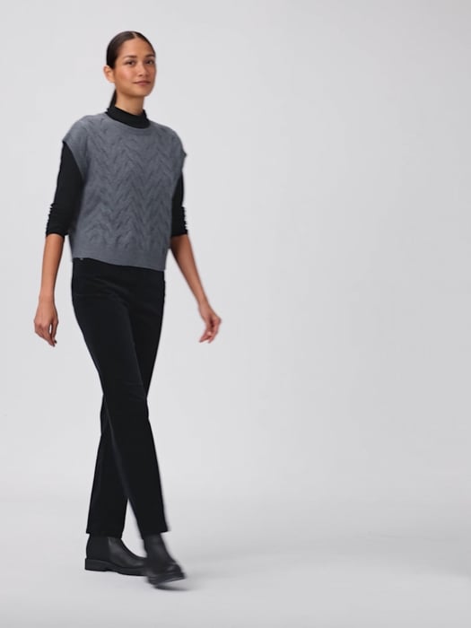 Cotton and Recycled Cashmere Square Top | EILEEN FISHER