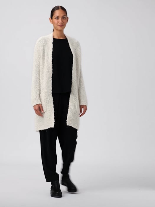 Peruvian Alpaca Loop High Collar Cardigan | EILEEN FISHER Peruvian Alpaca Loop High Collar Cardigan | EILEEN FISHER